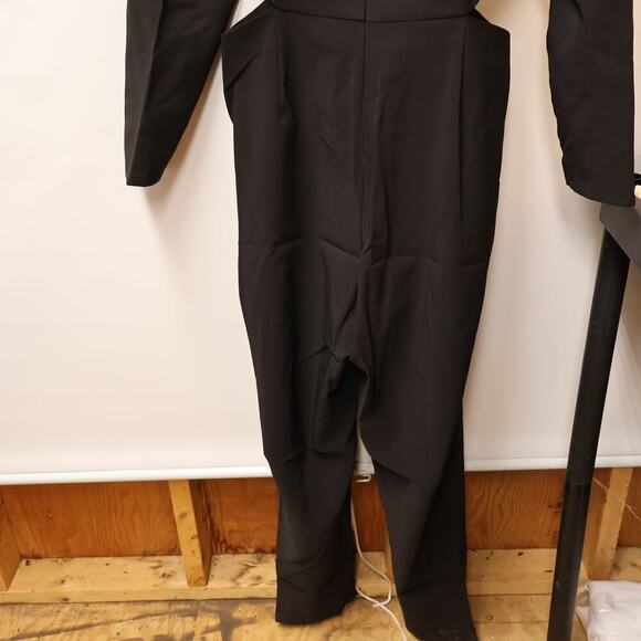 Fashion to Figure Size O (XL) Heart Button Jumpsuit with Waist Cutouts Black - Picture 12 of 16